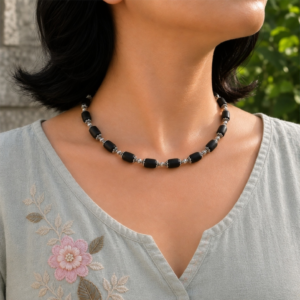1-layer Tulasi Mala with barrel beads