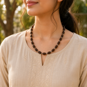 1-layer Tulasi Mala with Carved beads