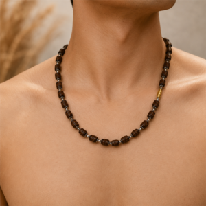 1-layer Tulasi Mala with Carved beads
