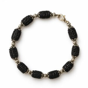 Tulasi Bracelet with Black carved beads