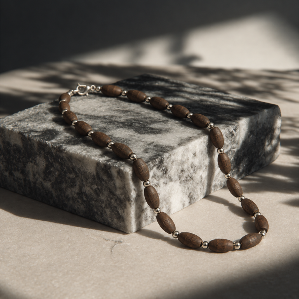 1-layer Tulasi Mala with Oval beads