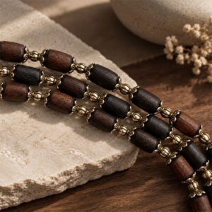 3-layer Tulasi Mala with Barrel beads