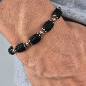 Tulasi Bracelet with Black carved beads