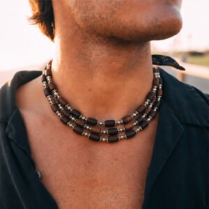 3-layer Tulasi Mala with Barrel beads