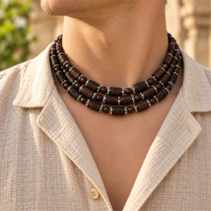 3-layer Tulasi Mala with Radhanaam Carved beads