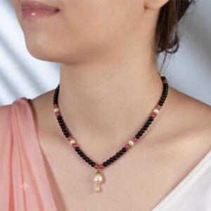 1-layer Tulasi Mala with Pearl hanging