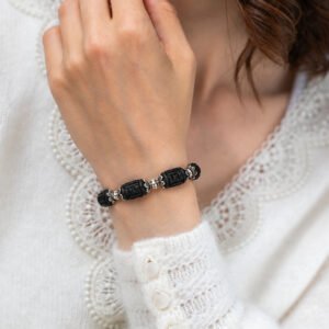 Tulasi Bracelet with Black carved beads