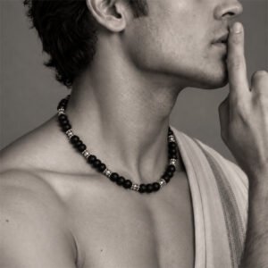 1-layer Tulasi Mala with Black beads