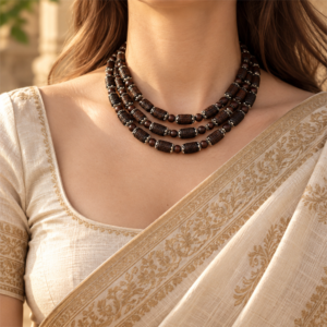 3-layer Tulasi Mala with Radhanaam Carved beads