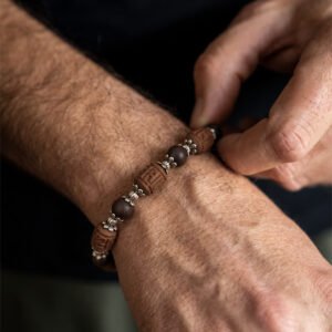 Tulasi Bracelet with Round and Carved beads