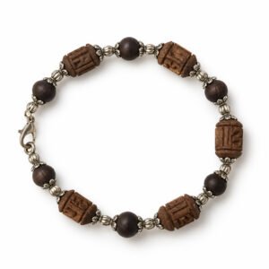 Tulasi Bracelet with Round and Carved beads