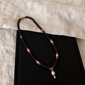 1-layer Tulasi Mala with Pearl hanging