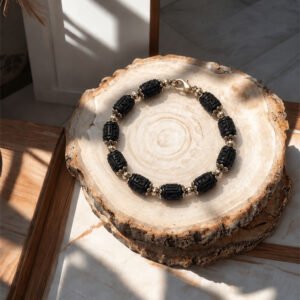 Tulasi Bracelet with Black carved beads