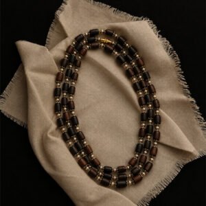 3-layer Tulasi Mala with Barrel beads