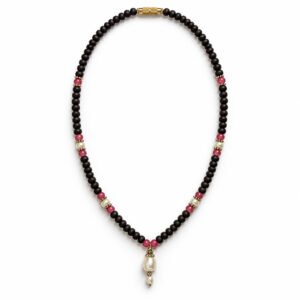 1-layer Tulasi Mala with Pearl hanging