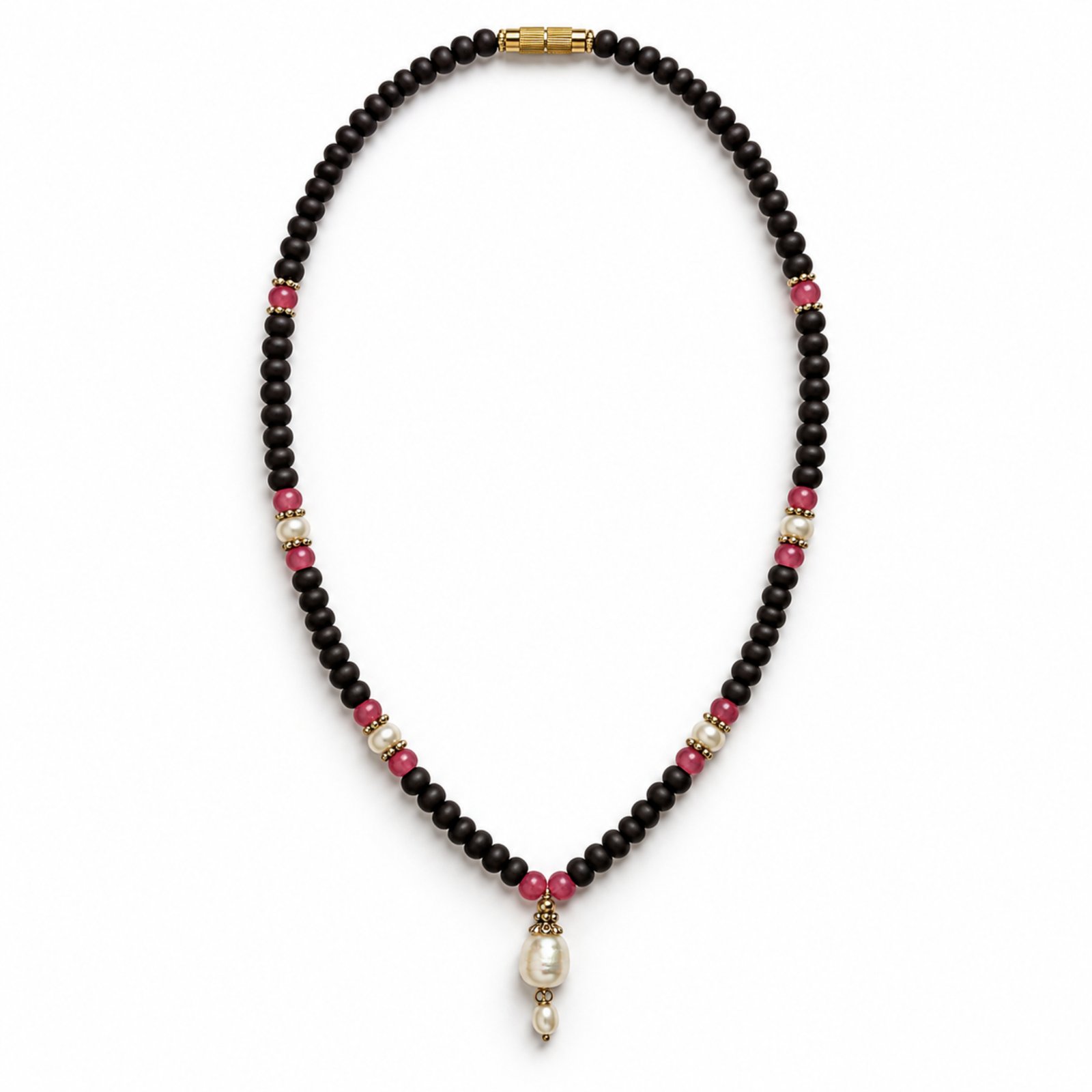 1-layer Tulasi Mala with Pearl hanging - Image 6