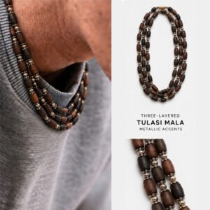 3-layer Tulasi Mala with Barrel beads