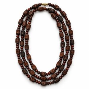 3-layer Tulasi Mala Carved & Round beads