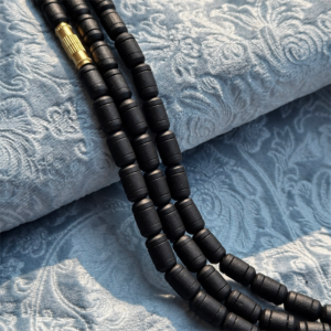 3 layer Tulasi Mala with Black Barrel beads - TM127