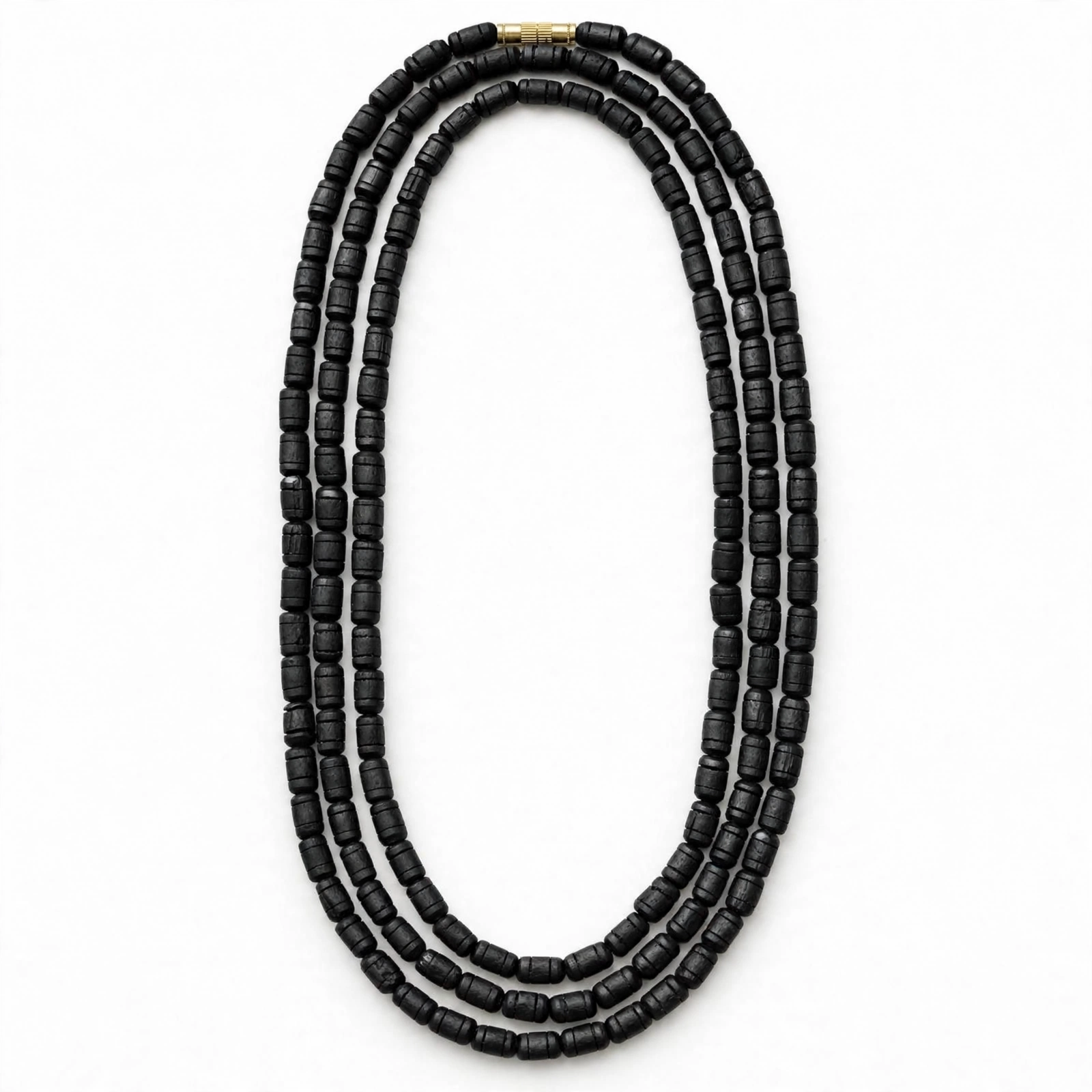 3 layer Tulasi Mala with Black Barrel beads - TM127 - Image 5
